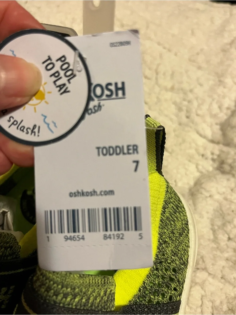 OshKosh B'gosh Neon Green Knit Slip-On Sneakers
